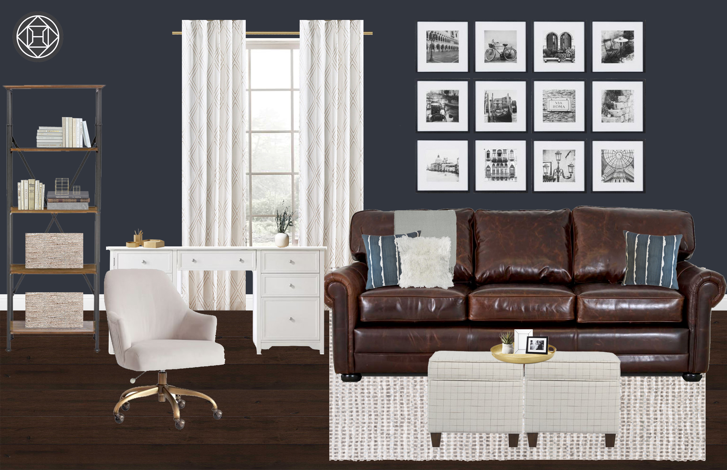 Modern eclectic bohemian traditional office interior design by laura
