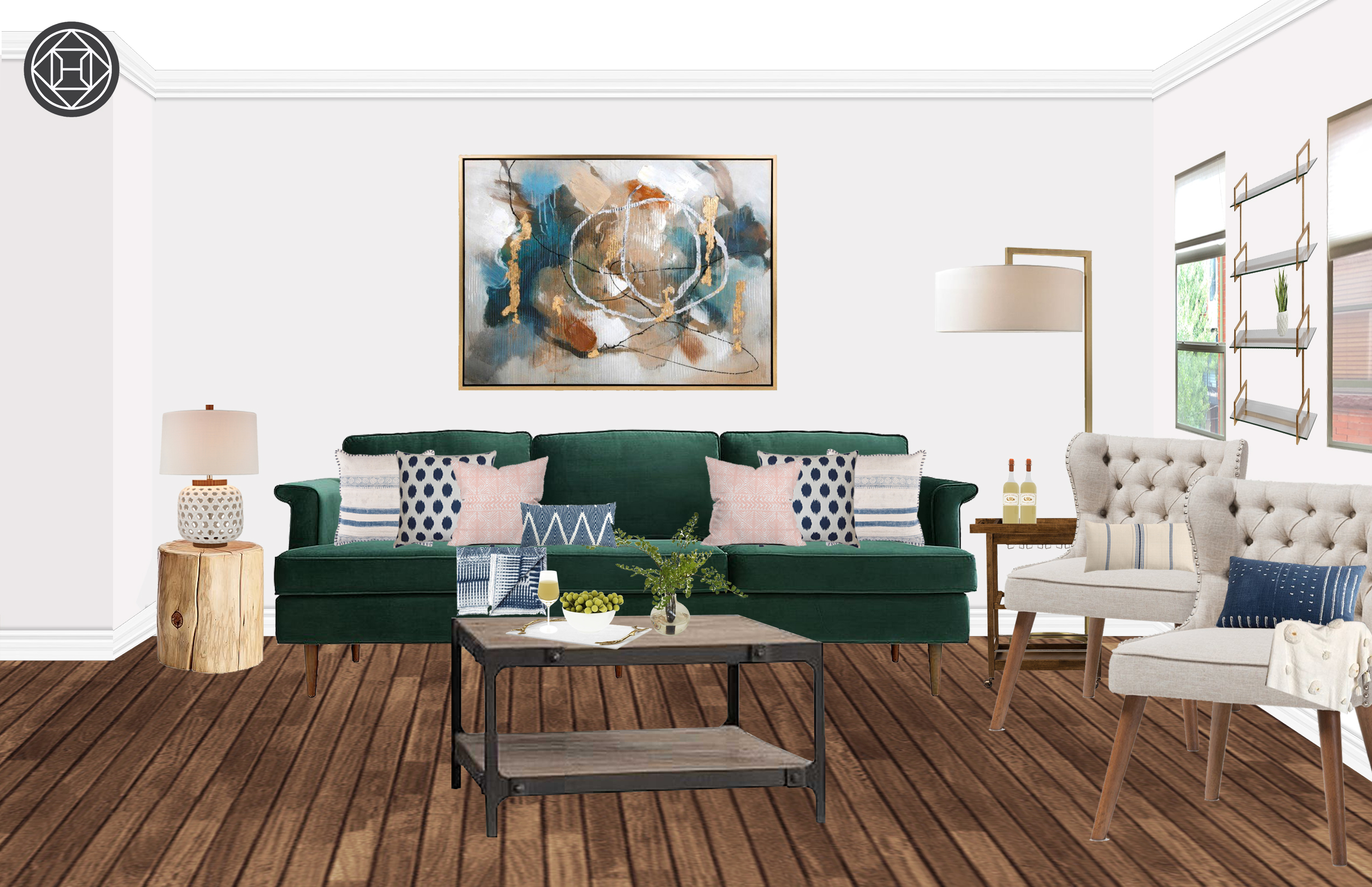 Contemporary Traditional Living Room Design By Havenly Interior