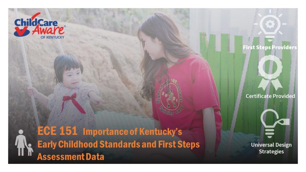 Course catalog for ECE 151 features a woman speaking to a child on a swing