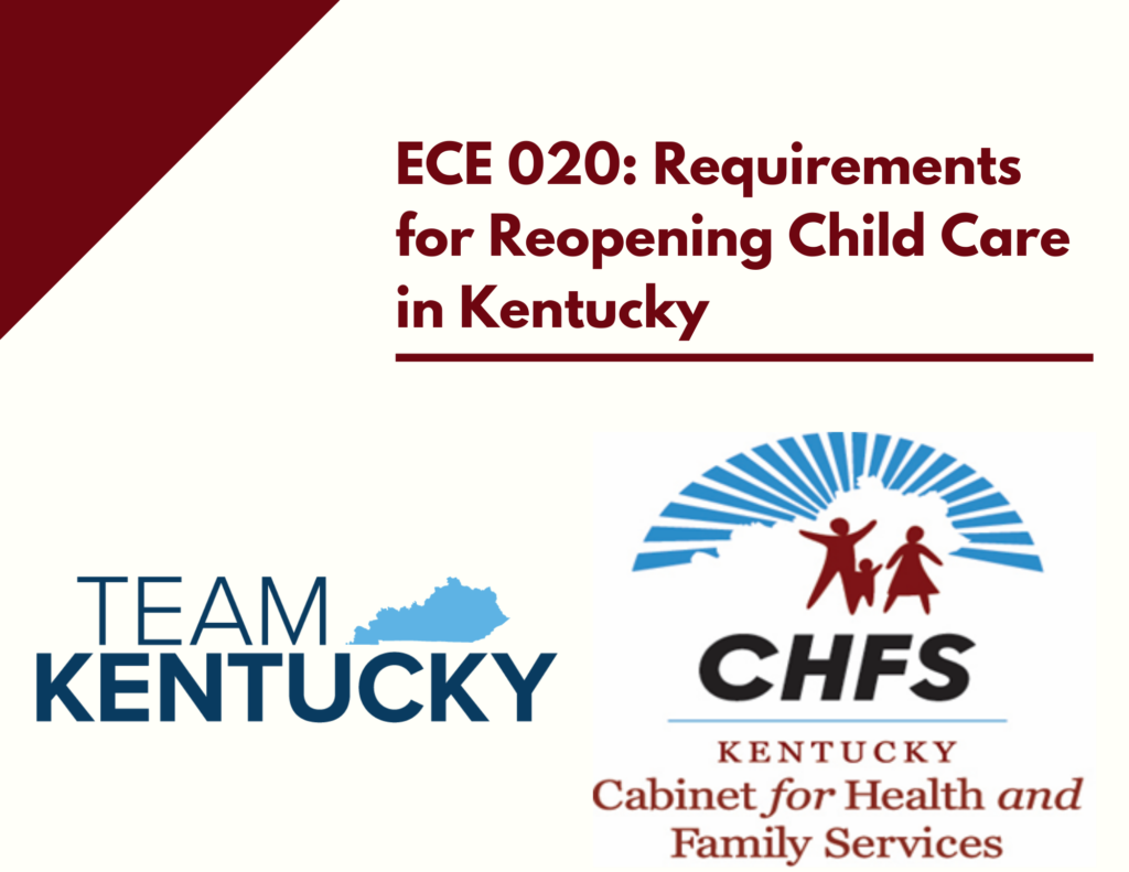 The ECE 020 course catalog image features the name of the course and the Team Kentucky and Cabinet for Health and Family Services logos