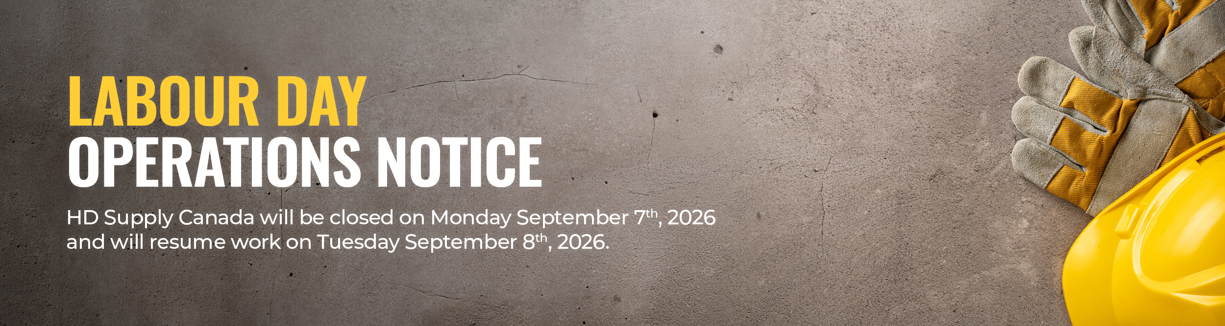 Labour Day Operations Notice
