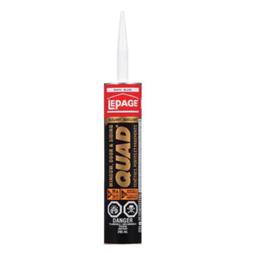 LePage® QUAD Flexible Window, Door & Siding Sealant, Translucent #011, Waterproof, 295 mL