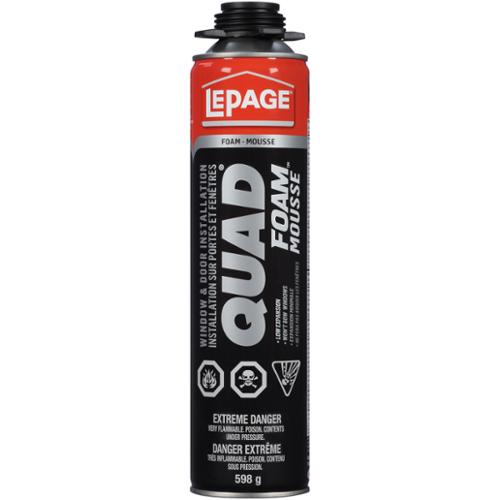 LePage® Quad Window & Door Spray Foam Insulation Sealant, Interior/Exterior, 598 g