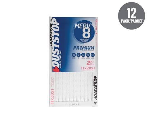 Duststop 11x20x1" MERV 8 Premium Filter (12-Pack)