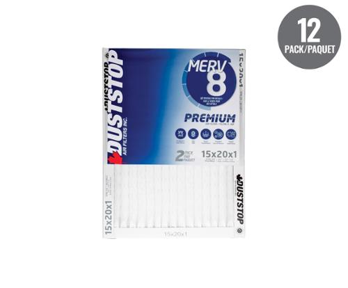 Duststop 15x20x1" MERV 8 Premium Filter (12-Pack)