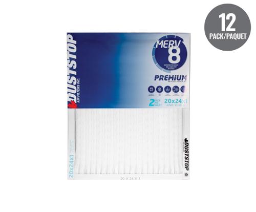 Duststop 20x24x1" MERV 8 Premium Filter (12-Pack)