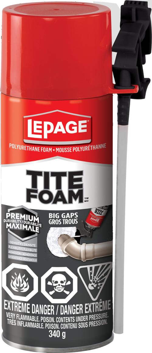 Lepage® Tite Foam™ Big Gaps Spray Foam Insulation Sealant, Interior/Exterior, 340 g