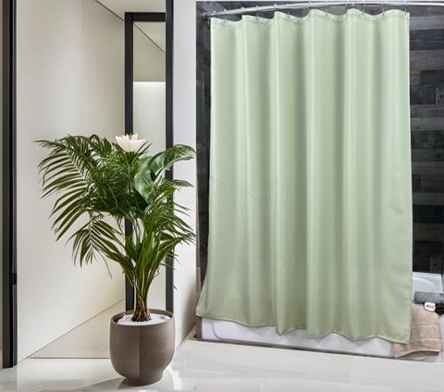 Shower Shield Fire Retardant Curtain, 72 x 72", Palm/Mint Green, Case Of 12