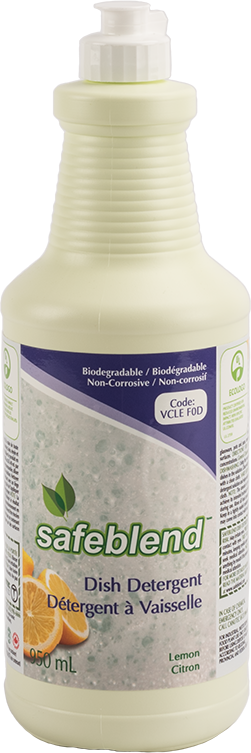 Safeblend™ Dish Detergent, Concentrated, Lemon Scent, 950mL
