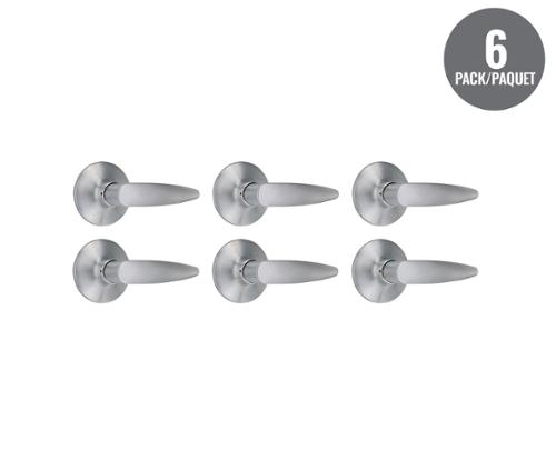 Shield Security Straight Keyless Passage Door Lever In Satin Chrome 6-Pack