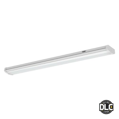 Dual Selectable 4' Linkable LED Wraparound Light Fixture, 3CCT, White Steel With Polycarbonate Lens