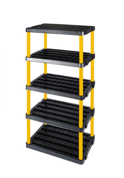 Gracious Living™ 24"D 5-Tier Premium Fixed XL Heavy-Duty Shelving Unit, Black & Yellow (1,750 Lbs Total)