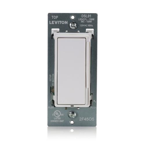 Leviton® Decora Slide Dimmer Switch For 150W Dimmable LED, Halogen And Incandescent Lighting, White