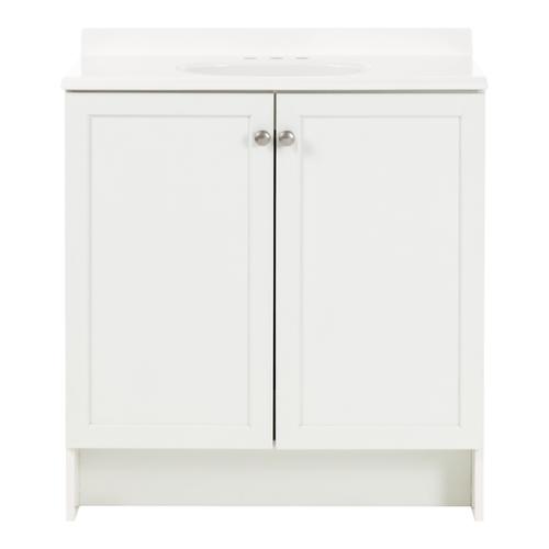 St. Paul Clearmont 30.5" W x 16.75" D Bathroom Vanity in White With Cultured Marble Sink Top