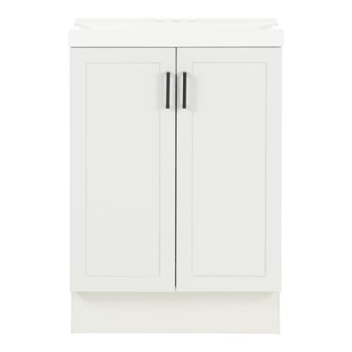 Glacier Bay® Penlee 24.5" W x 12.75" D Bathroom Vanity in White With Cultured Marble Sink Top