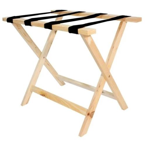Deluxe Luggage Rack Without Backrest, 21 x 26 x 16", Natural Wood