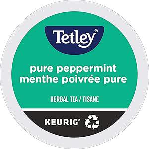 Tetley Pure Peppermint Herbal Tea K-Cup® Pods, Case Of 96