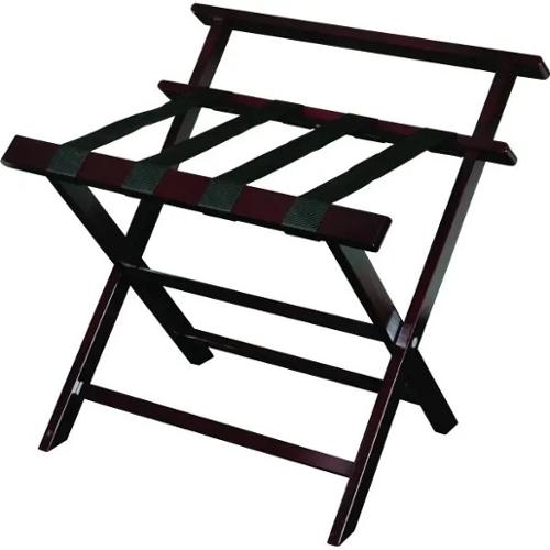 Aristocrat Luggage Rack With Backrest, 26 x 26 x 21", Rosewood