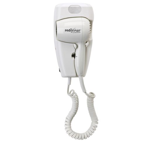 Jerdon Wall Mount Hair Dryer, Direct Wire, 1600W, White
