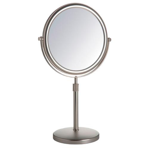 Jerdon Table Top Makeup Mirror, 9" Dia, Nickel