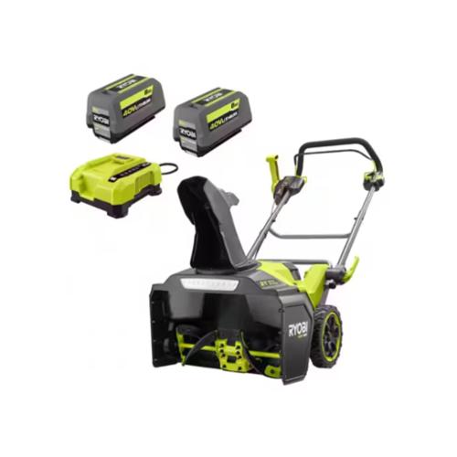 RYOBI 40V HP Brushless 21" Single-Stage Cordless Electric Auger Propelled Snow Blower Kit
