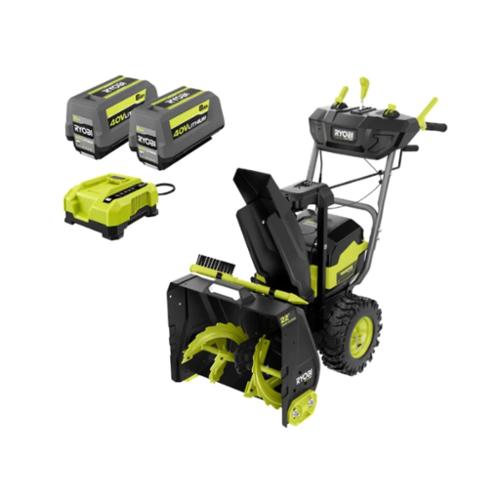 RYOBI 40V HP Brushless 22" 2-Stage Self-Propelled Snow Blower Kit with (2) 8 Ah Batteries and Charger