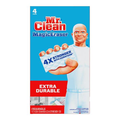 Mr. Clean Magic Eraser, All Purpose Cleaner, Extra Durable, Box of 4