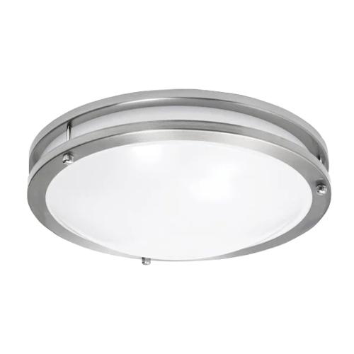 Seasons® Carlisle 12" Round 12W-20W Dimmable Integrated LED Flush Mount Light With 3 CCT Selectable, Brushed Nickel
