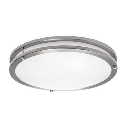 Seasons® Carlisle 14" Round 13W-27W Dimmable Integrated LED Flush Mount Light With 3 CCT Selectable, Brushed Nickel