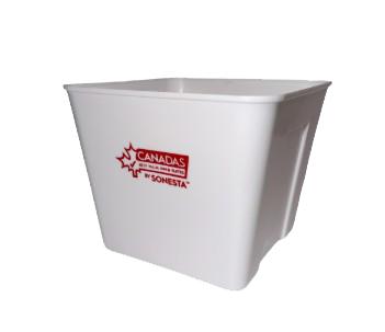 Square Ice Bucket, 3 Qt., White with Red CBVI, Case Of 36