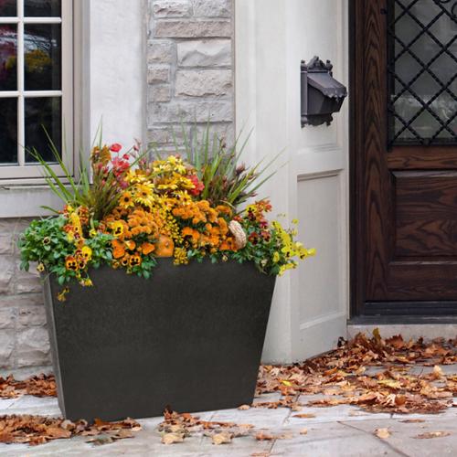 Tierra Verde 20" x 28" Sonata Trough Planter, Black