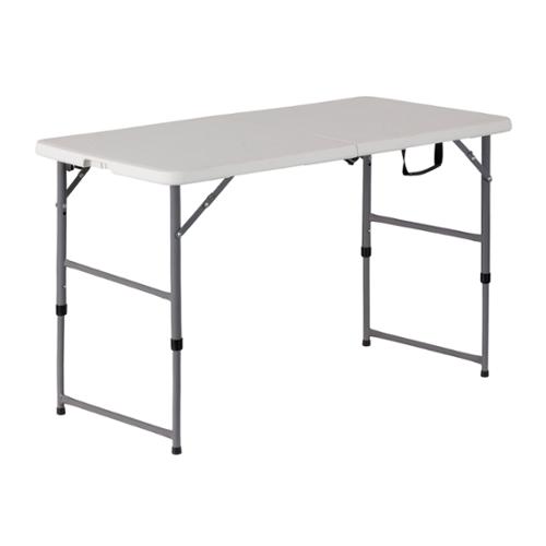 TygerClaw Adjustable-Height Folding Utility Table, 48 x 24", White