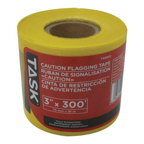 TASK® Caution Flagging Tape Yellow 300 ft