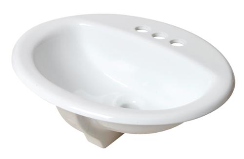 Seasons® 17" Drop-In Oval Bathroom Sink, White