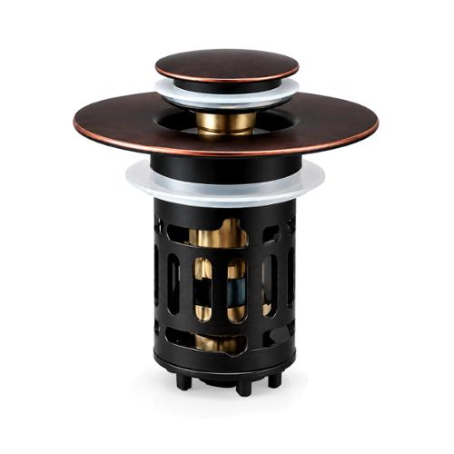 Bathroom Sink Drain Insert - Push Pop - Oil Rubbed Bronze -Bz