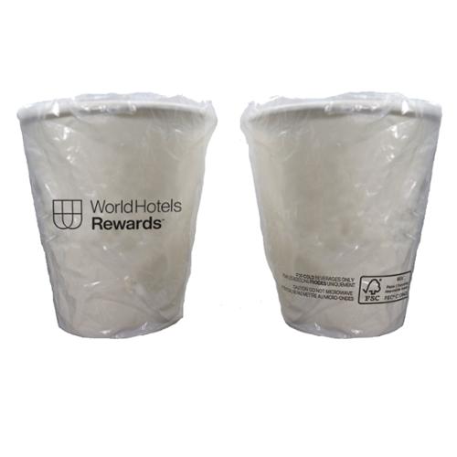 WorldHotels Rewards Single Wall Cold Paper Cup, Wrapped, 8oz, Case Of 1000