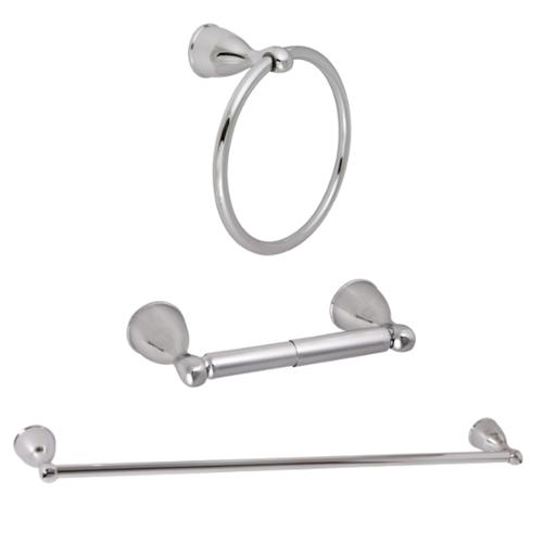 Seasons® Anchor Point™ Chrome 3 Piece Kit 24" Towel Bar, Toilet Paper Holder, Towel Ring