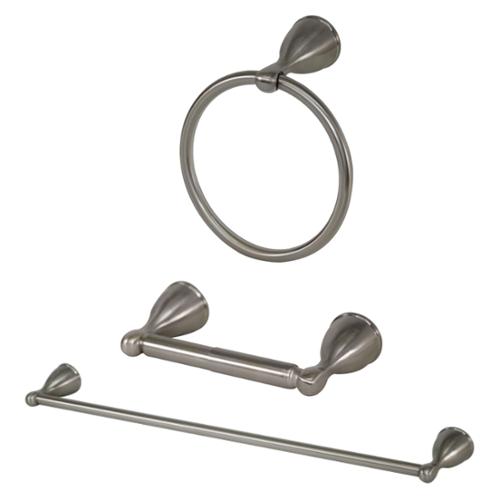 Seasons® Anchor Point™ 24" Brushed Nickel Towel Bar, Tollet Paper Holder, Towel Ring 3 Piece Kit