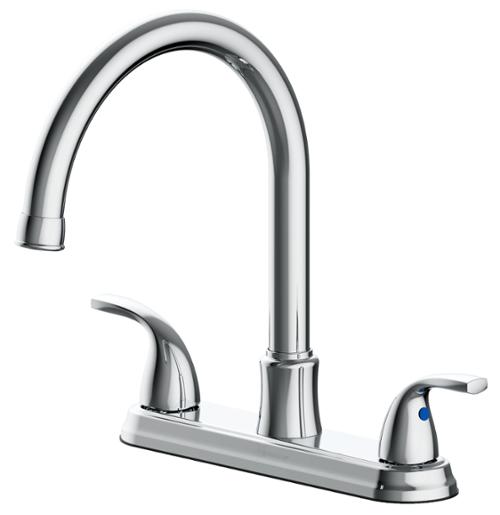 Seasons® Raleigh™ Double-Handle Gooseneck Kitchen Faucet, Chrome