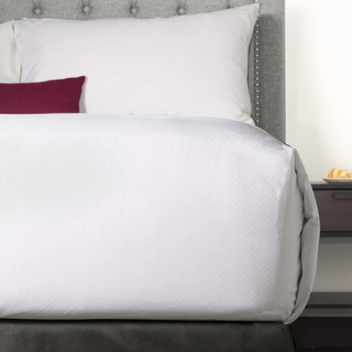 Vela Decorative Top Sheet, King, 113 x 96", White Microcheck, Case Of 6