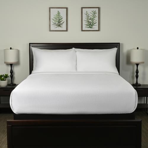 Vela Decorative Top Sheet, Queen, 98 x 96", White Coastal, Case Of 6