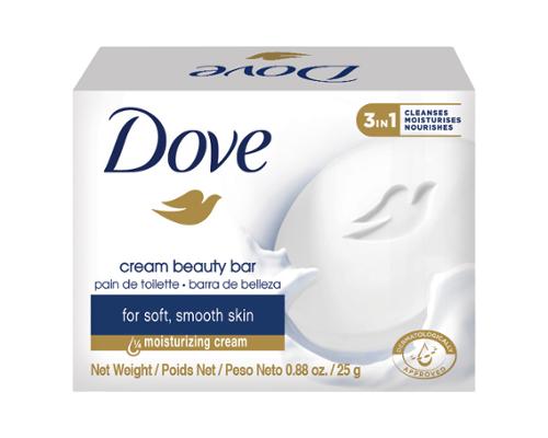 Dove Professional Bar Soap With 1/4 Moisturizing Cream, 25 g, Case Of 288