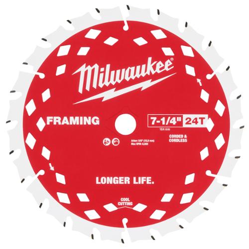Milwaukee® 7-1/4" 24 Tooth Carbide Framing Circular Saw Blade