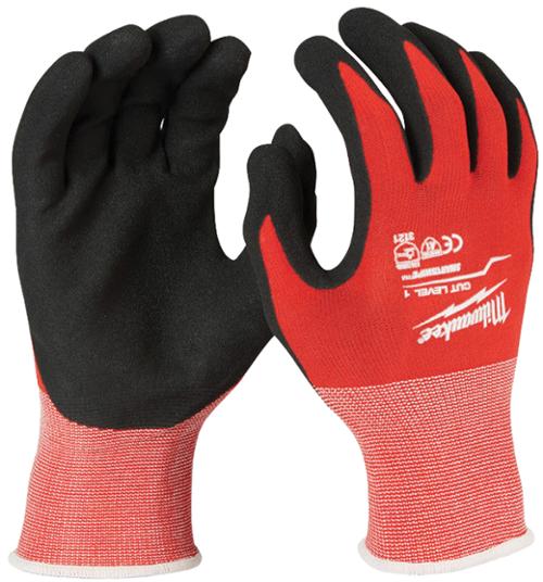 Milwaukee® Medium Red Nitrile Cut Resistant Dipped Work Gloves Package of 12