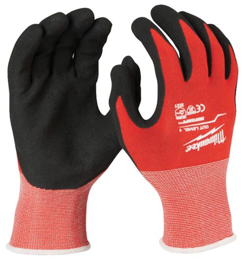 Milwaukee® Large Red Nitrile Cut Resistant Dipped Work Gloves Package Of 12