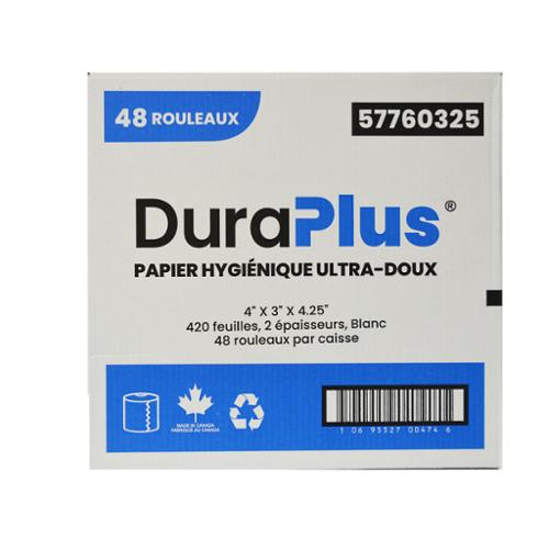 DuraPlus® 2-Ply Bathroom Tissue, White, 420 Sheets/Roll