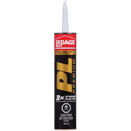 LePage® PL Premium® Polyurethane Construction Adhesive, Interior/Exterior, Waterproof, 295 mL