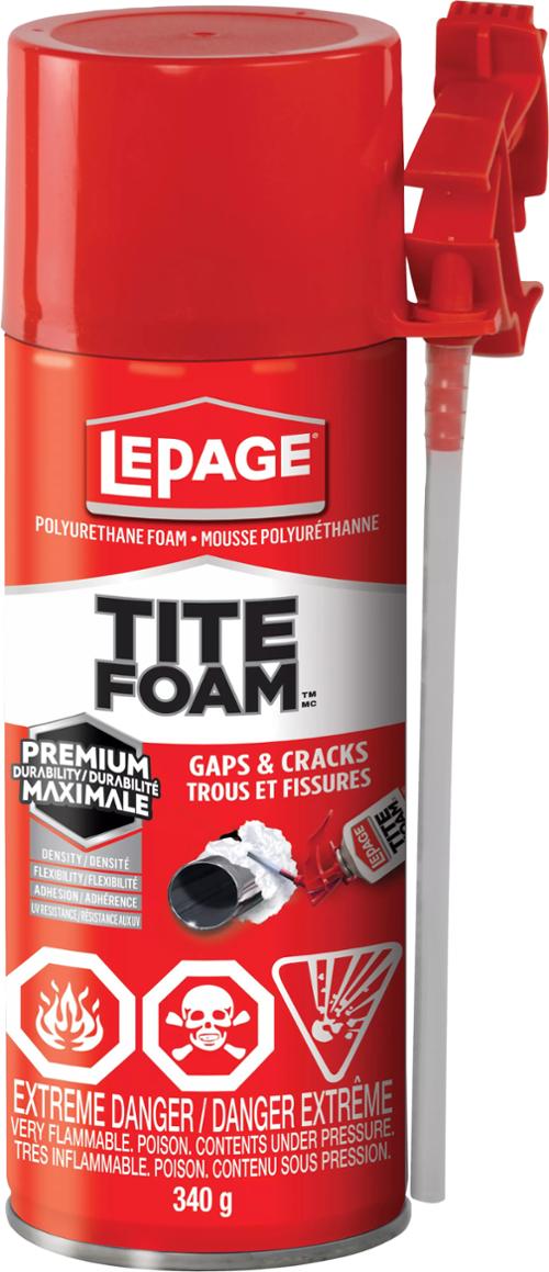 LePage® Tite Foam™ Gaps & Cracks Spray Foam Insulation Sealant, Interior / Exterior, 340 g