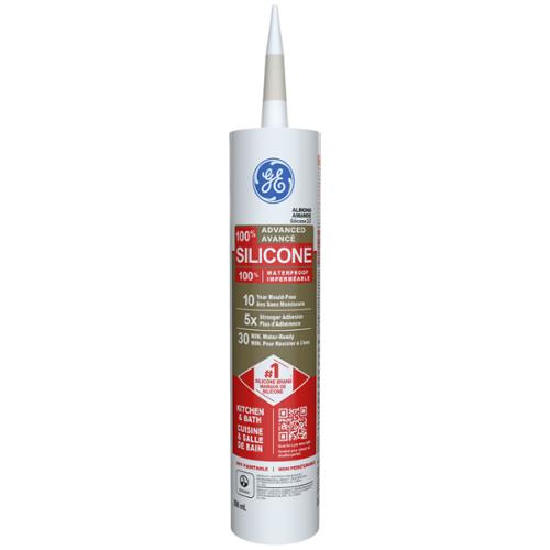 GE® Advanced Silicone 2® Kitchen & Bath Sealant, Almond, 298 mL