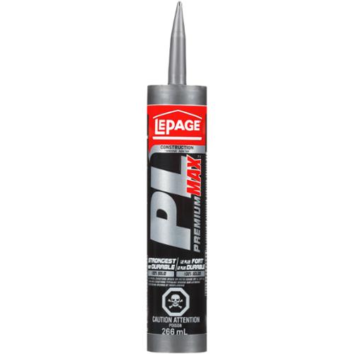 LePage® PL Premium MAX Construction Adhesive, Interior/Exterior, No Shrinking, 266 mL